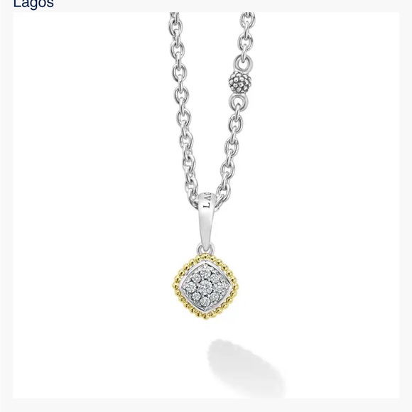 Lagos Rittenhouse Silver and Gold Diamond Pendant Necklace - Picture 1 of 13